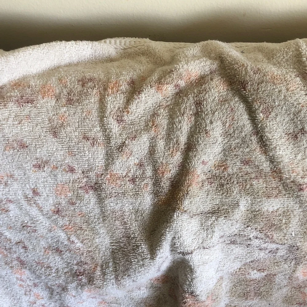 Plush Cream Floral Terry towel